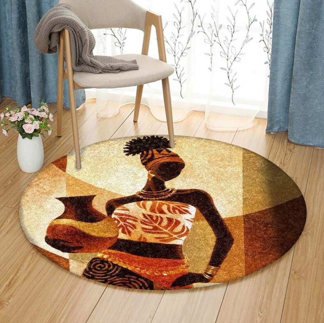Black Girl Round Carpet