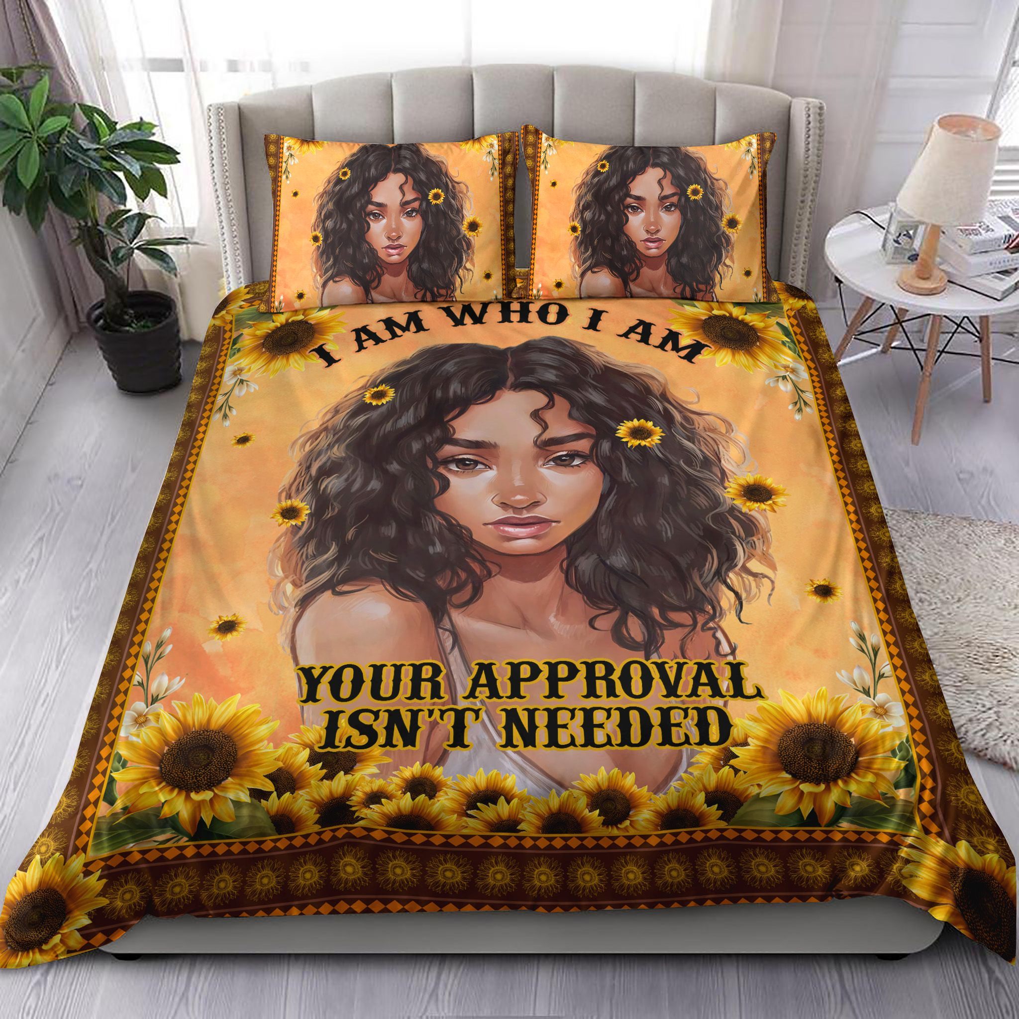 Black Girl I Am Who I Am Bedding Set