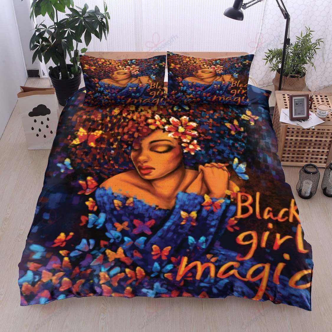 Black Girl Magic Butterfly Bedding Set