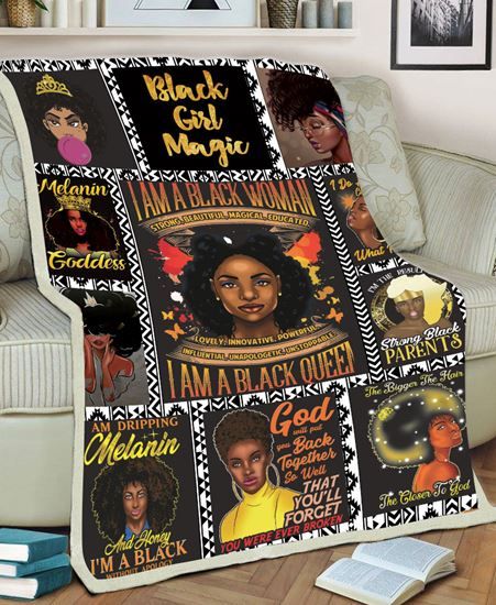 Black Girl Fleece Blanket