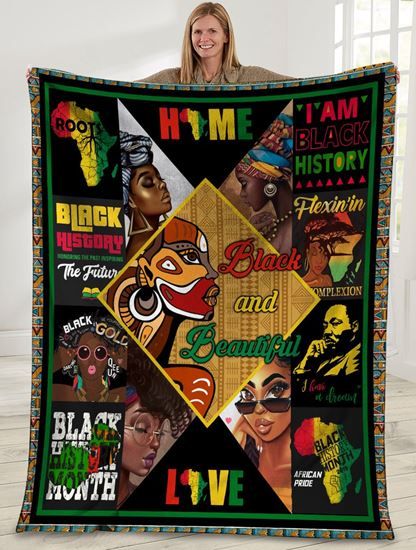 Black Girl Fleece Blanket
