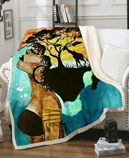 Black Girl Fleece Blanket