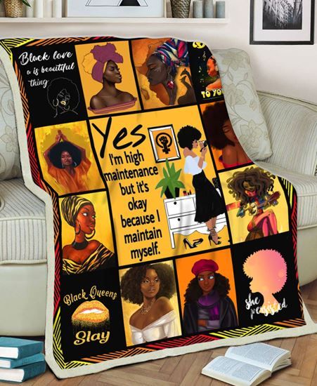 Black Girl Fleece Blanket
