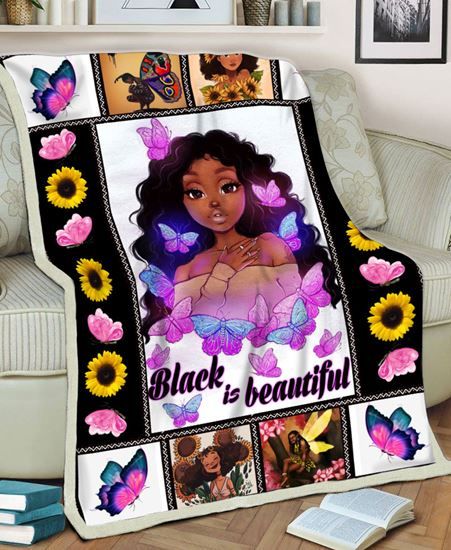 Black Girl Fleece Blanket
