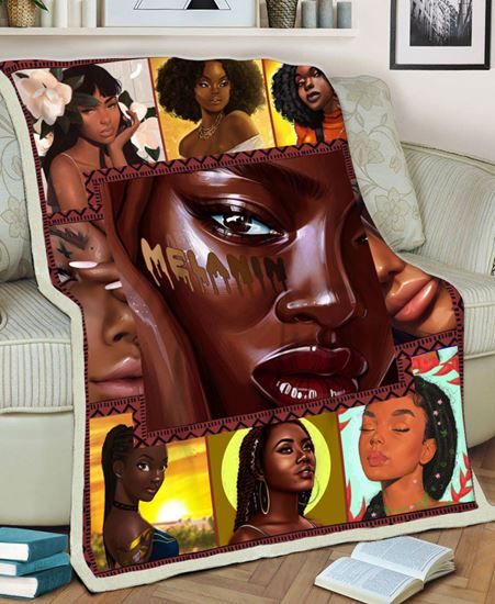 Black Girl Fleece Blanket