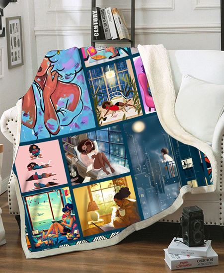 Black Girl Fleece Blanket