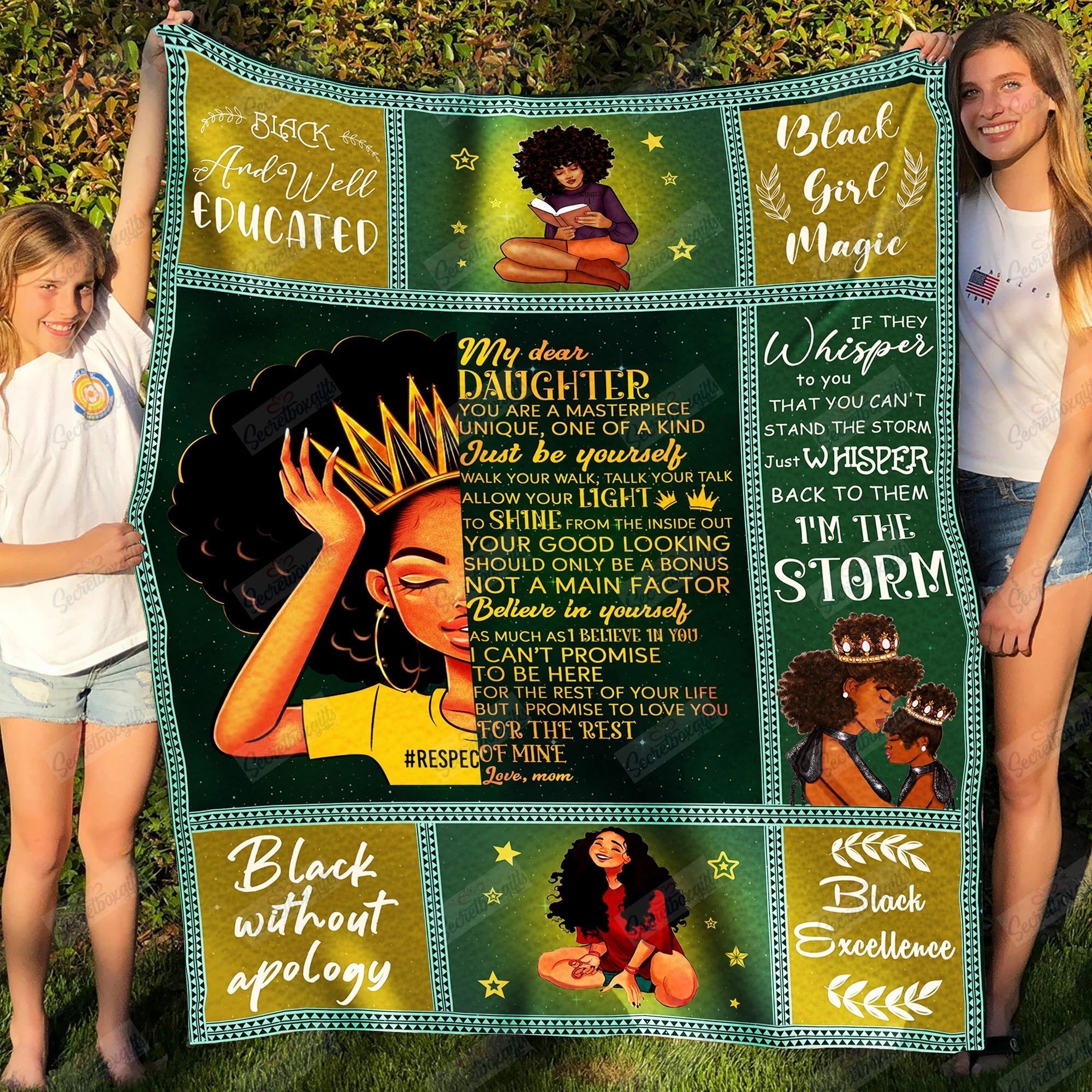 Black Girl Music Shine Your Light Sherpa Fleece Blanket