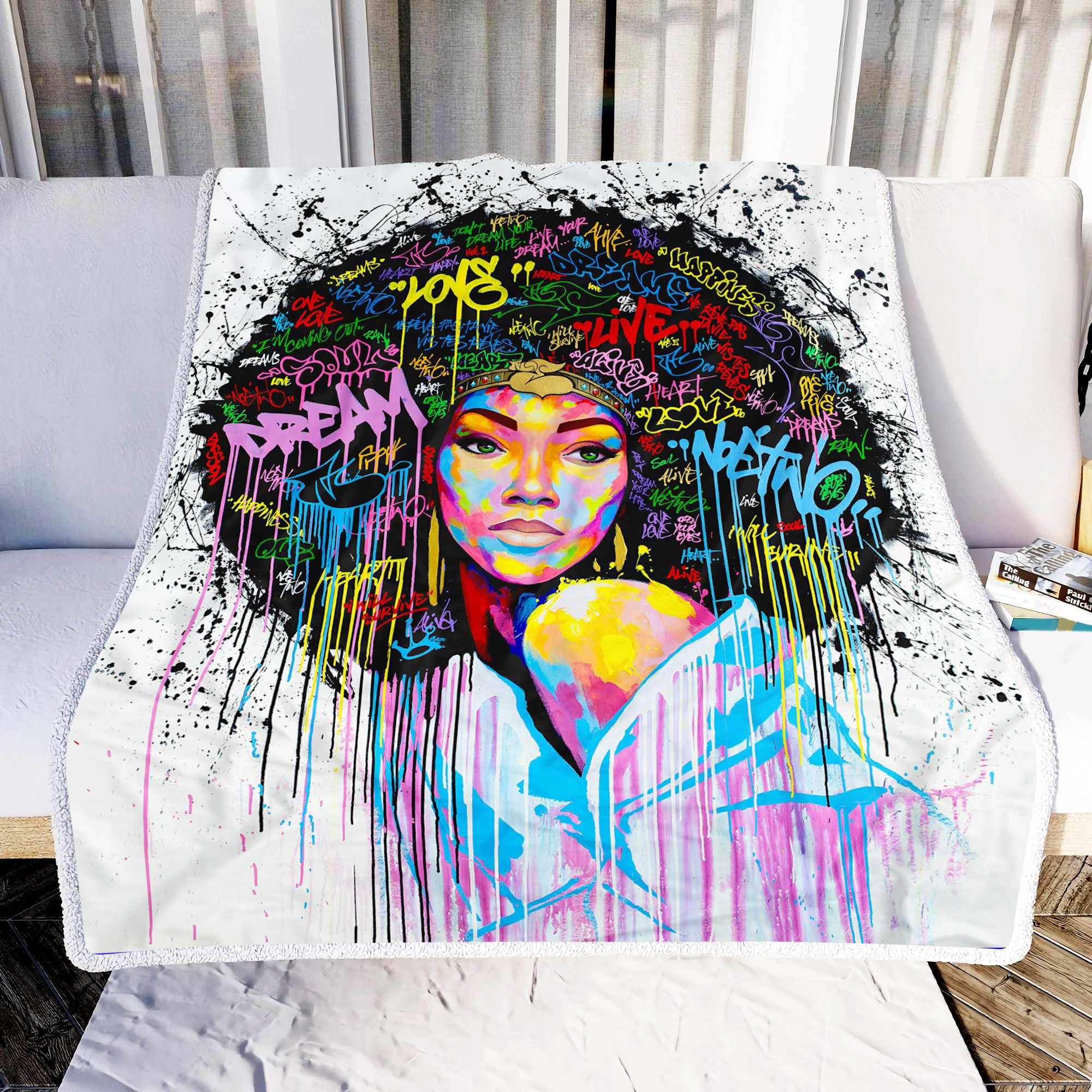 Black Girl Fleece Blanket