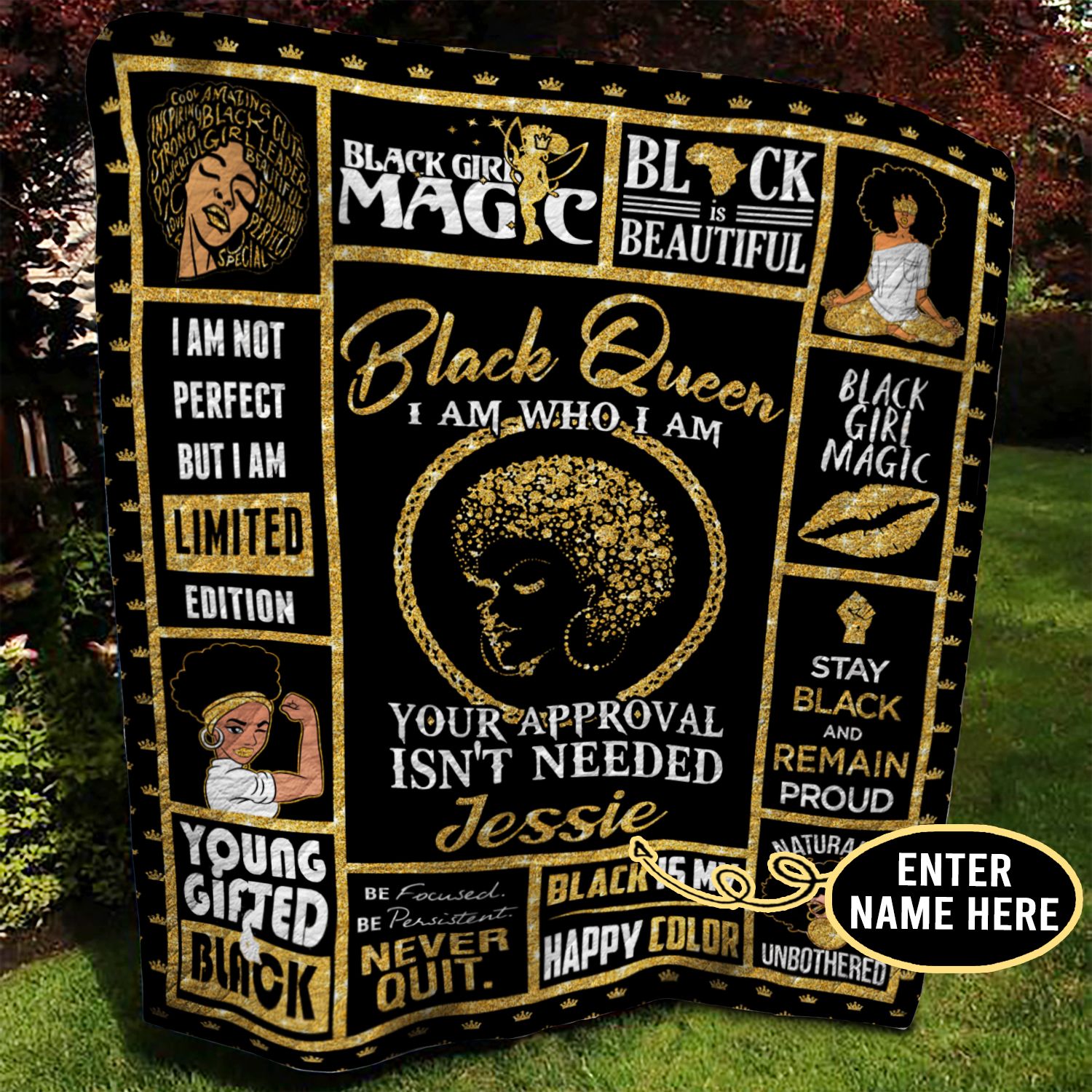 Black Girl Personalized Quilt Blanket BBB120601NB