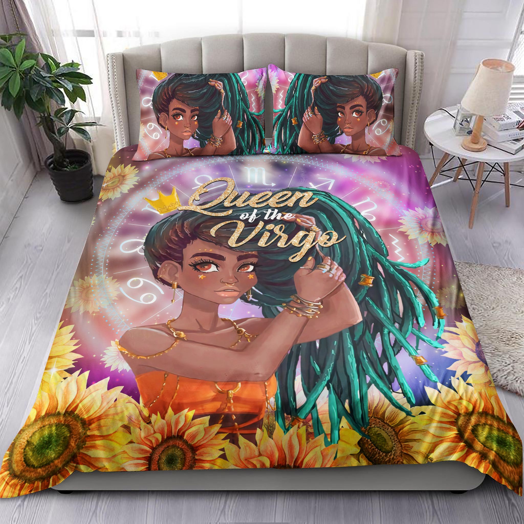 Black Girl Queen Of The Virgo Bedding Set