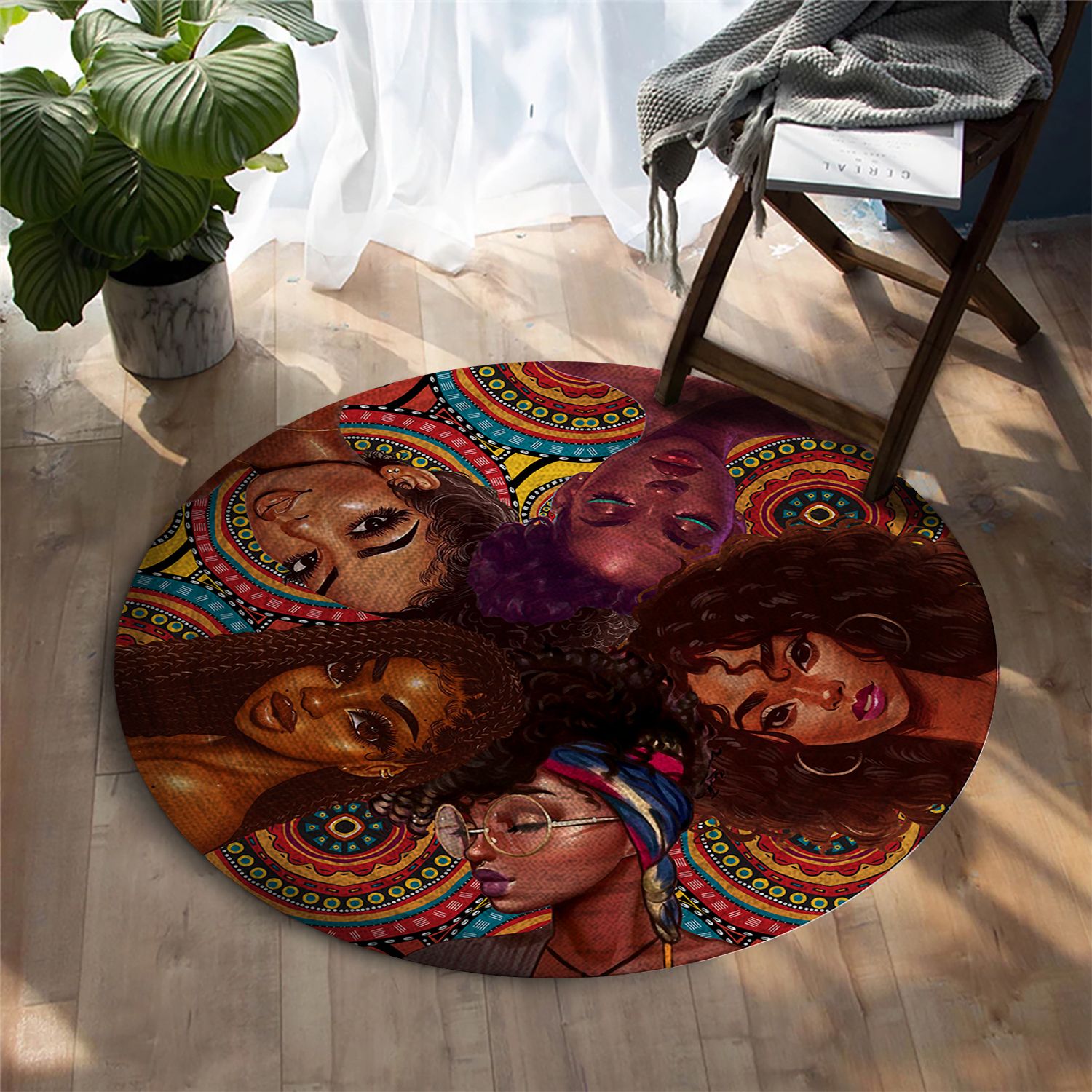 Black Girl Round Carpet