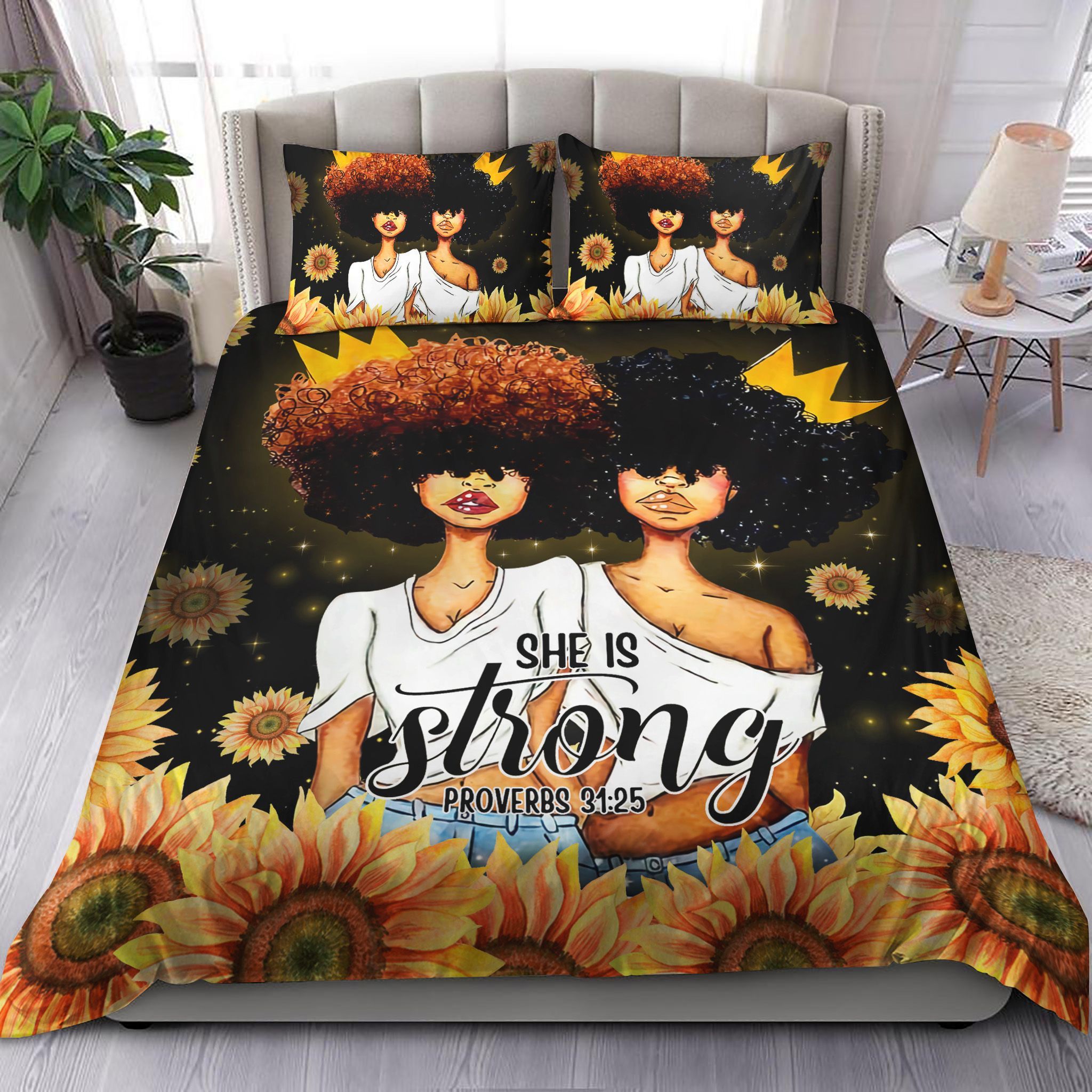 Black Girl She Is Strong Bedding Set