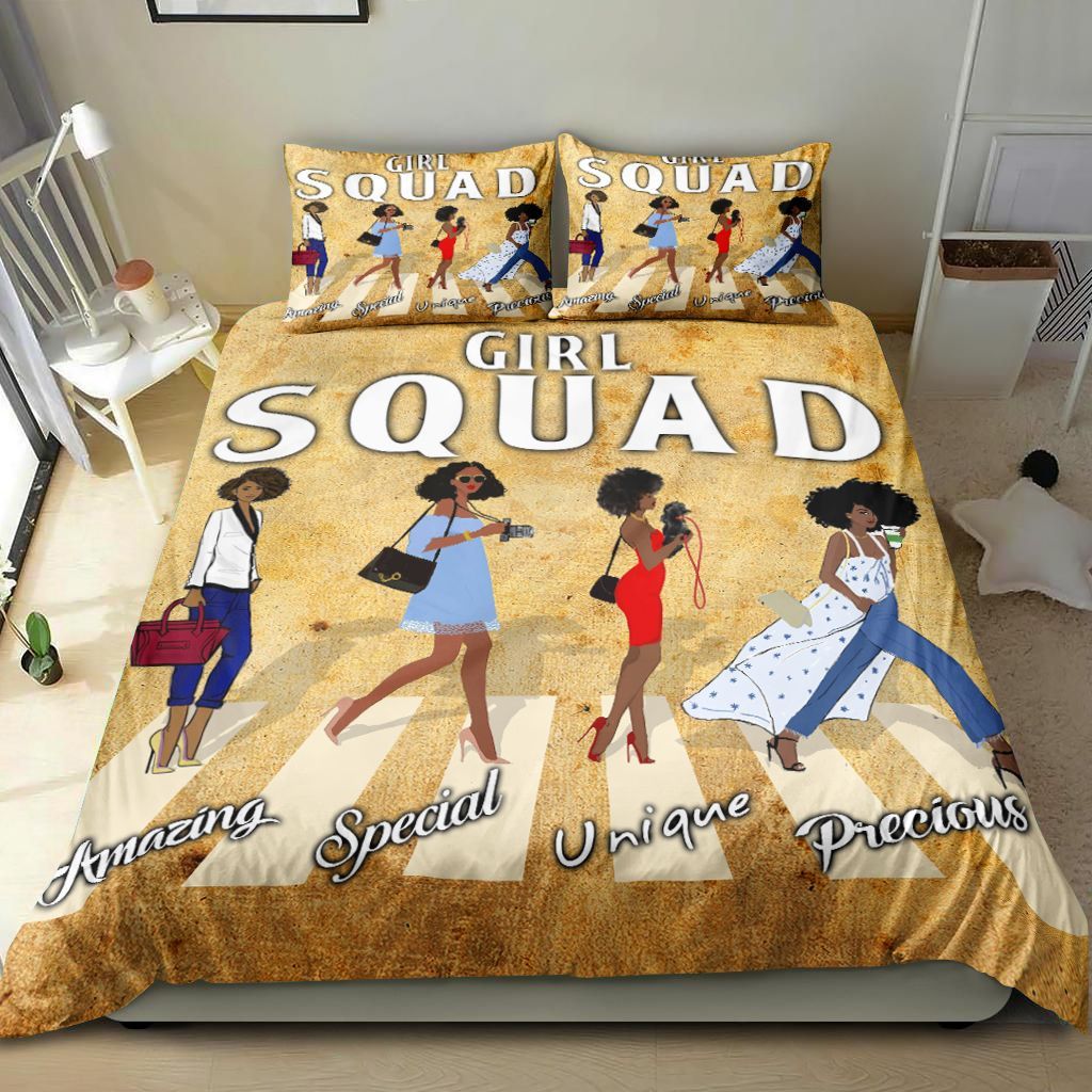 Black Girl Squad Bedding Set