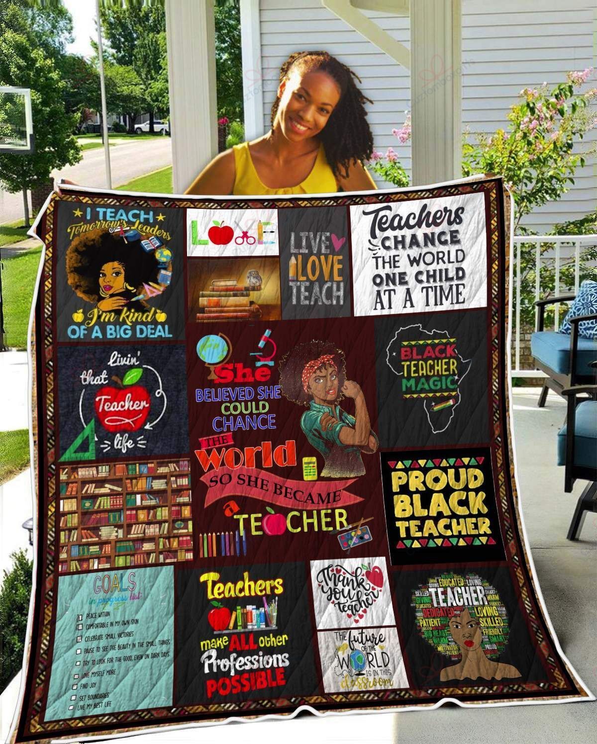 Black Girl Teacher TH2309129CL Quilt Blanket