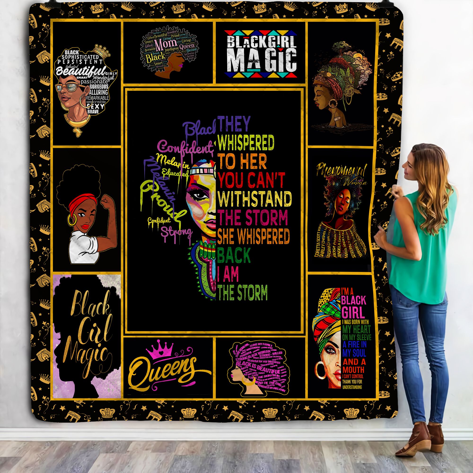 Black Girl They Whispered To Her Fleece Blanket