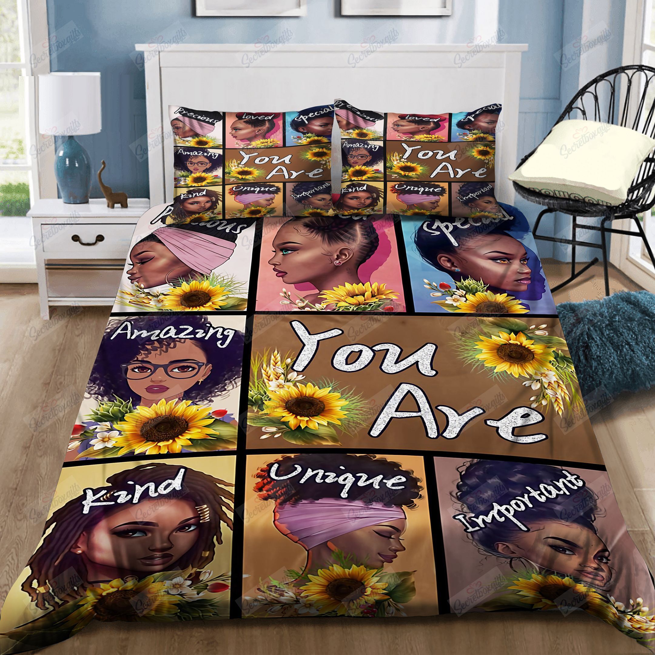 Black Girls You Are Amazing And Important Bedding Set