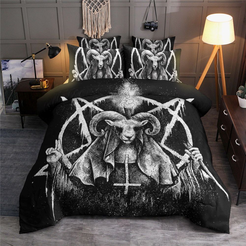 Black Goat Satan Bedding Set