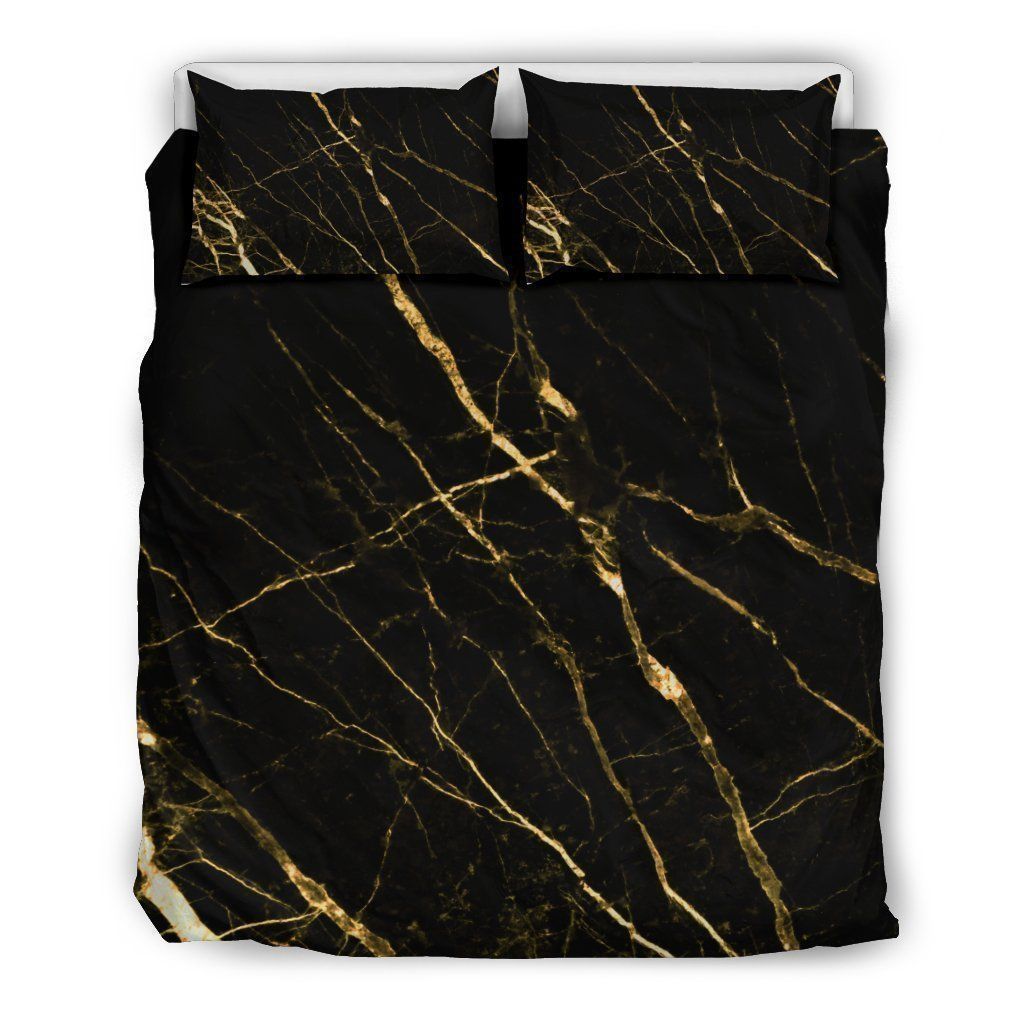 Black Gold Scratch Marble Bedding Set
