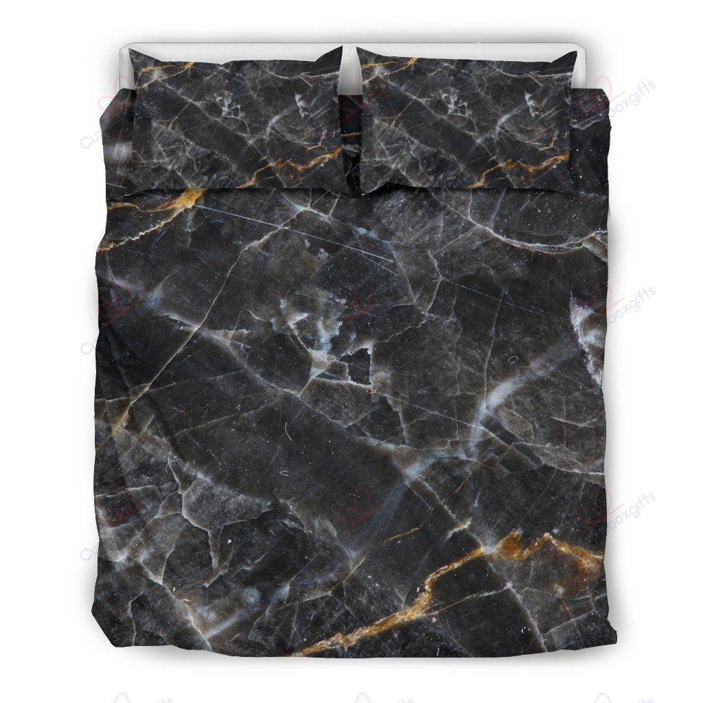 Black Grey Marble Bedding Set