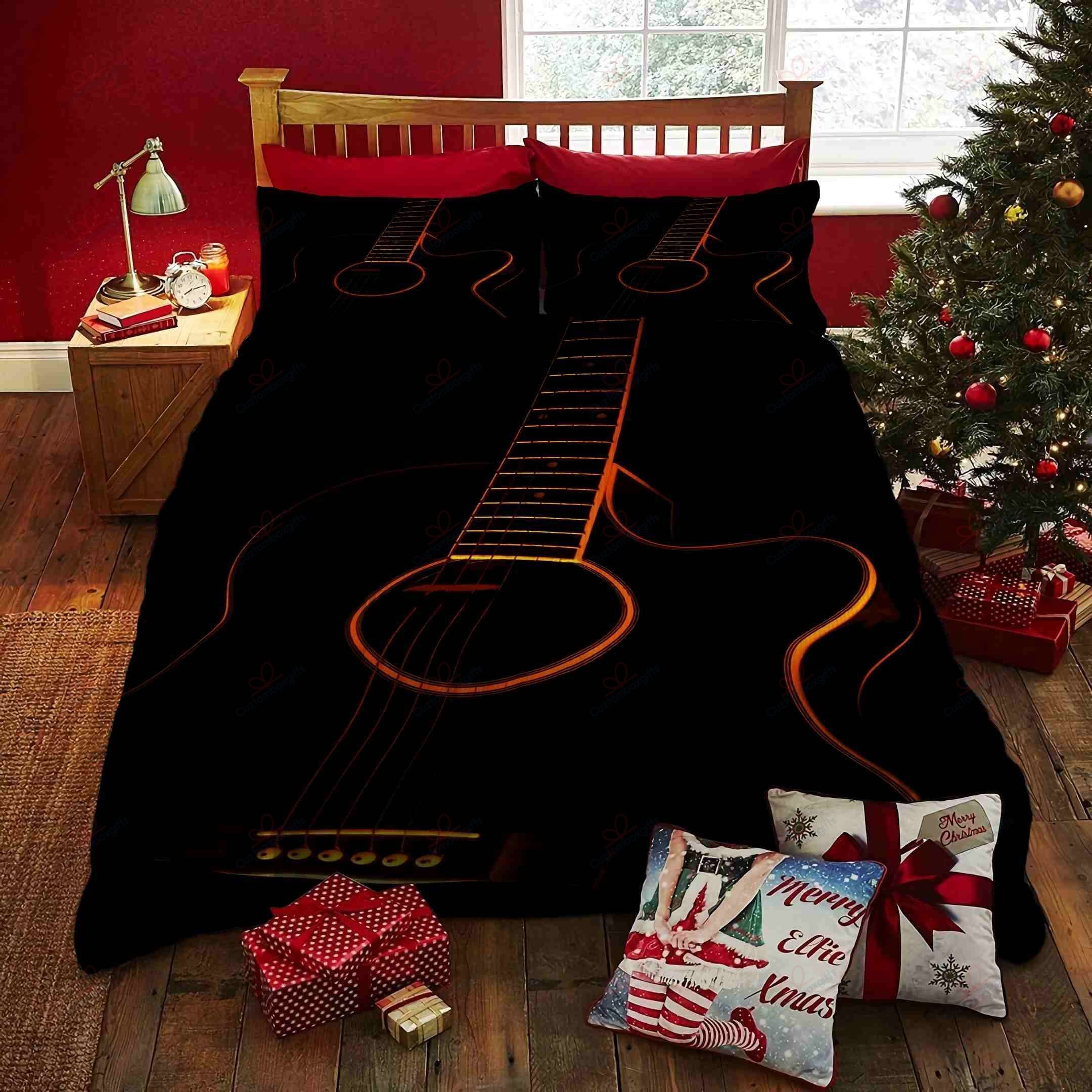 Black Guitar Bedding Set