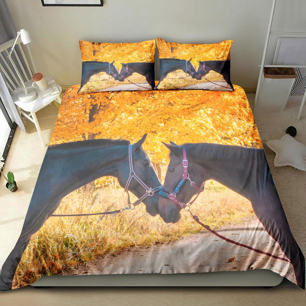 Black Horse Couple Bedding Set