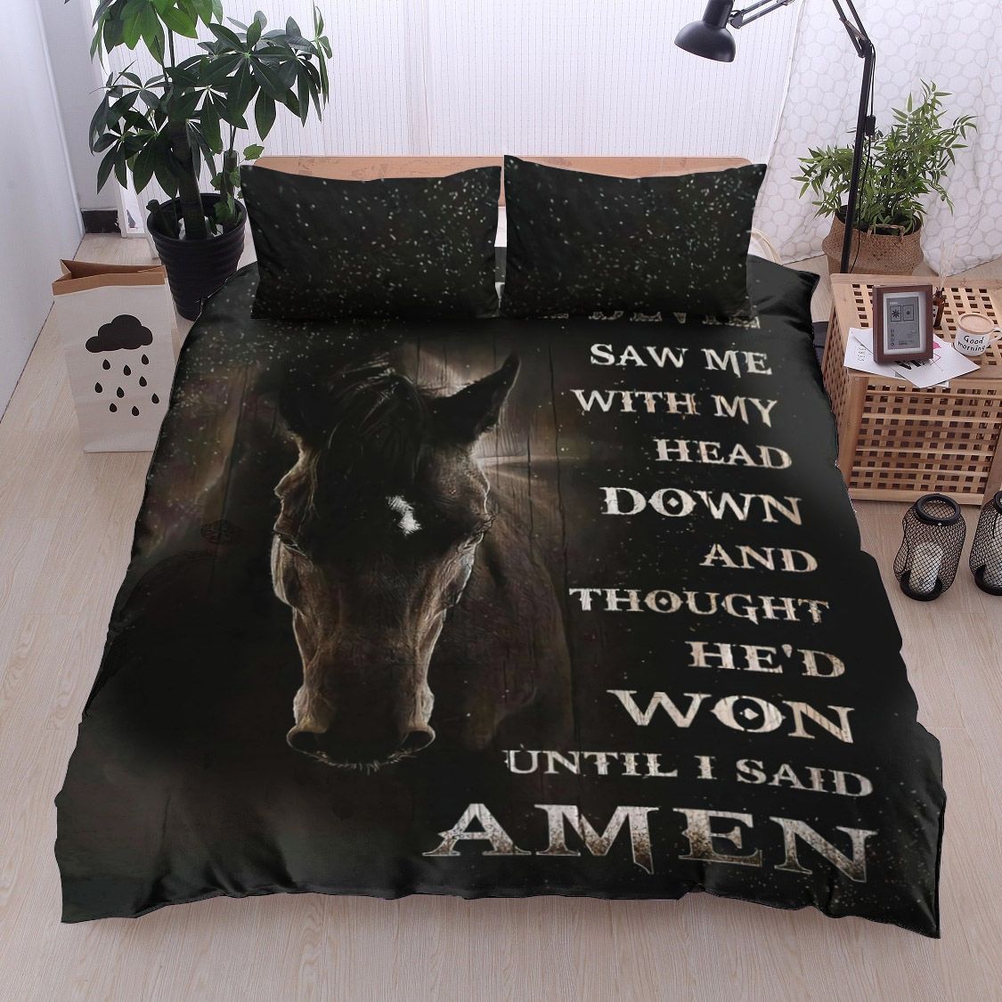 Black Horse Bedding Set