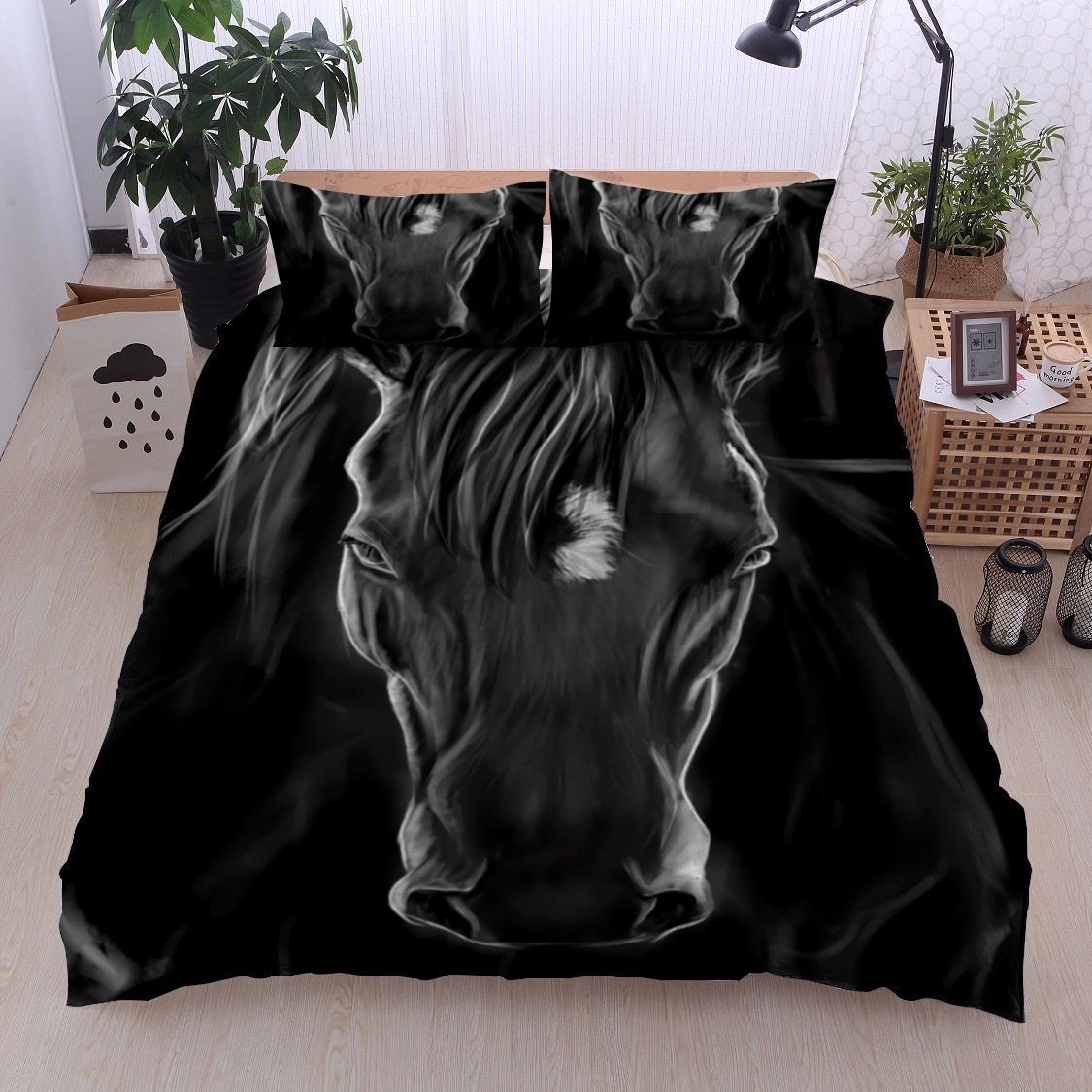 Black Horse Bedding Set