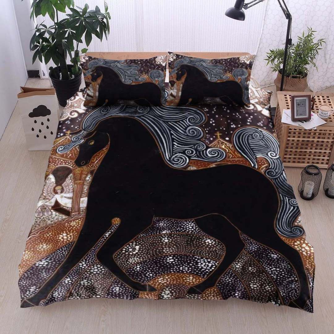 Black Horse Bedding Set
