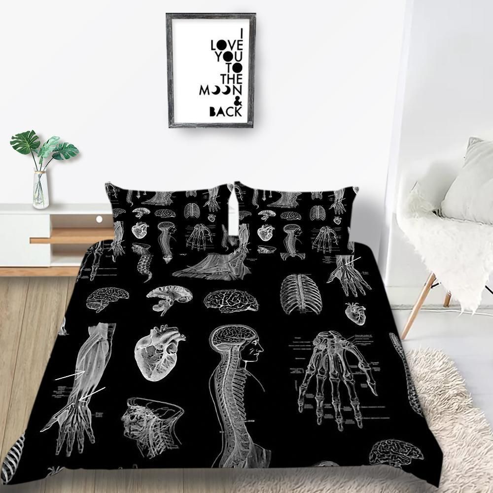 Black Human Organs Bedding Set