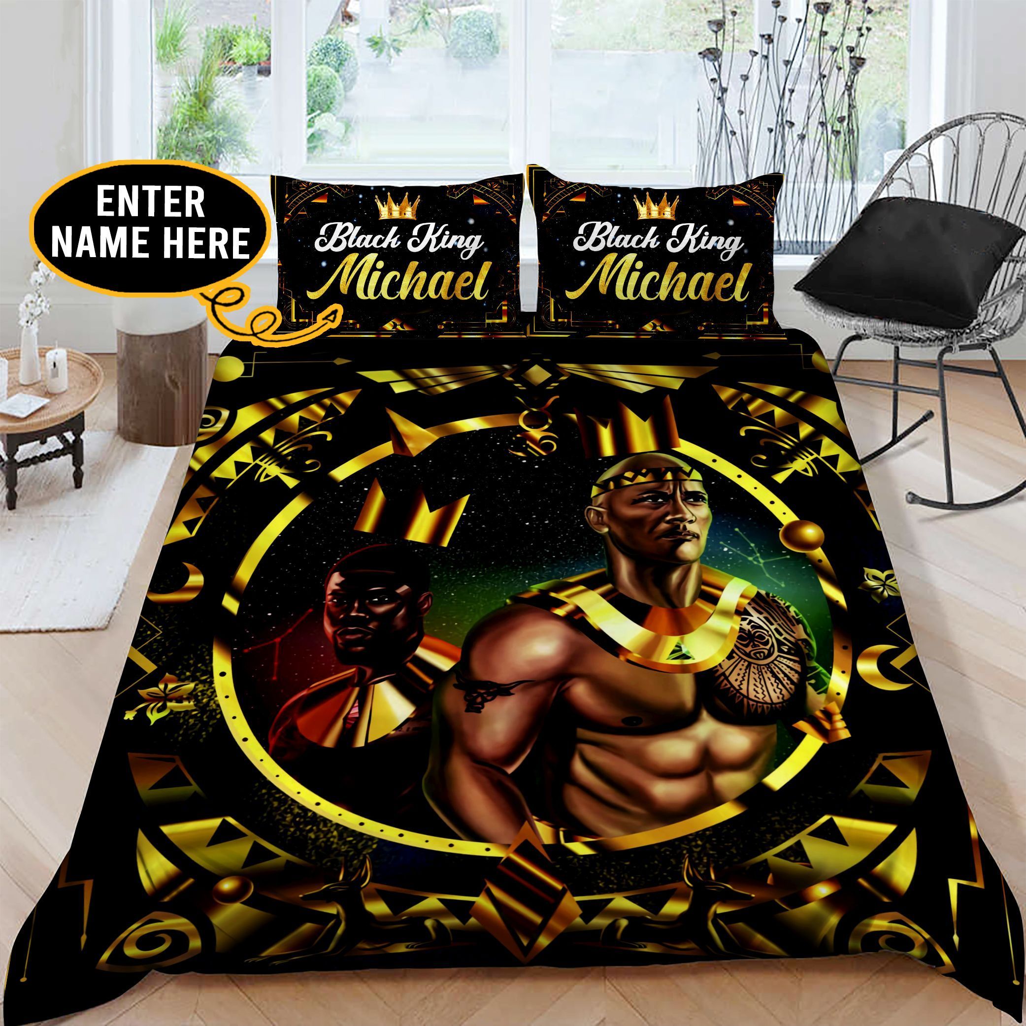 Black King Personalized Bedding Set