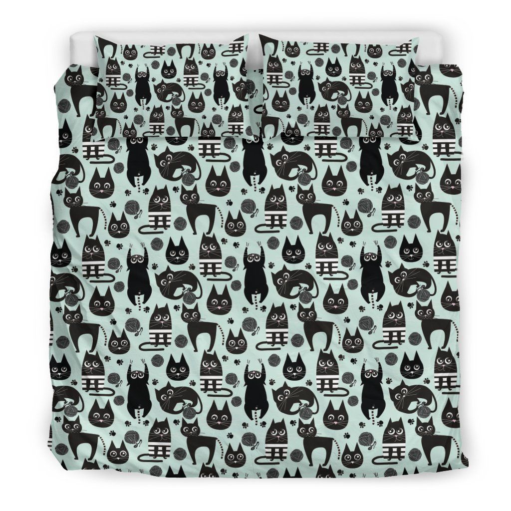 Black Kitten Cat Bedding Set
