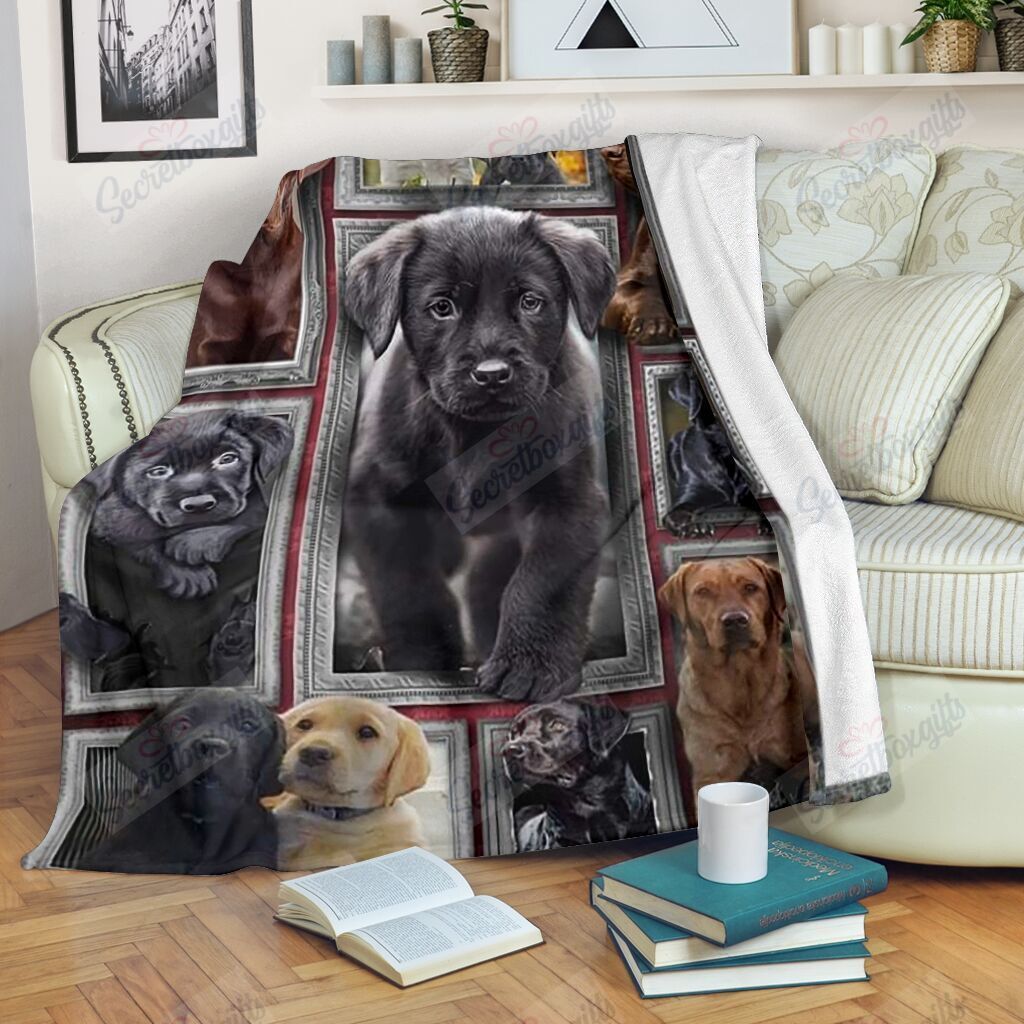Black Labrador 3d Fleece Blanket