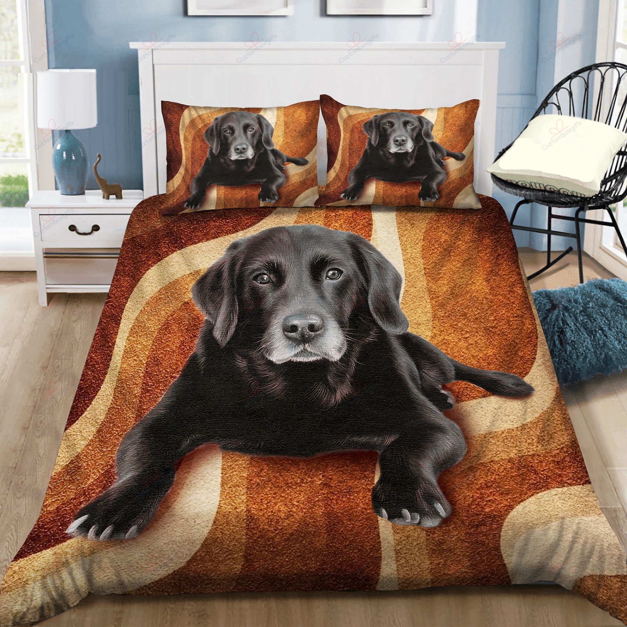 Black Labrador Dog Bedding Set
