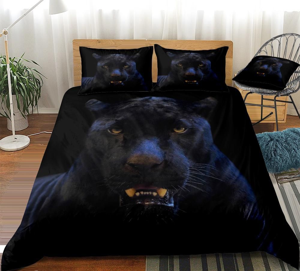 Black Leopard Bedding Set