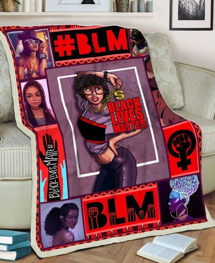 Black Melanin Goddess Sherpa Fleece Blanket