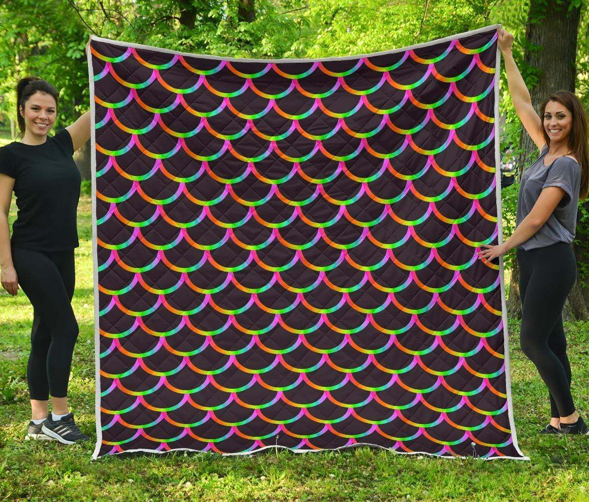 Black Mermaid Scales CL17100069MDQ Quilt Blanket