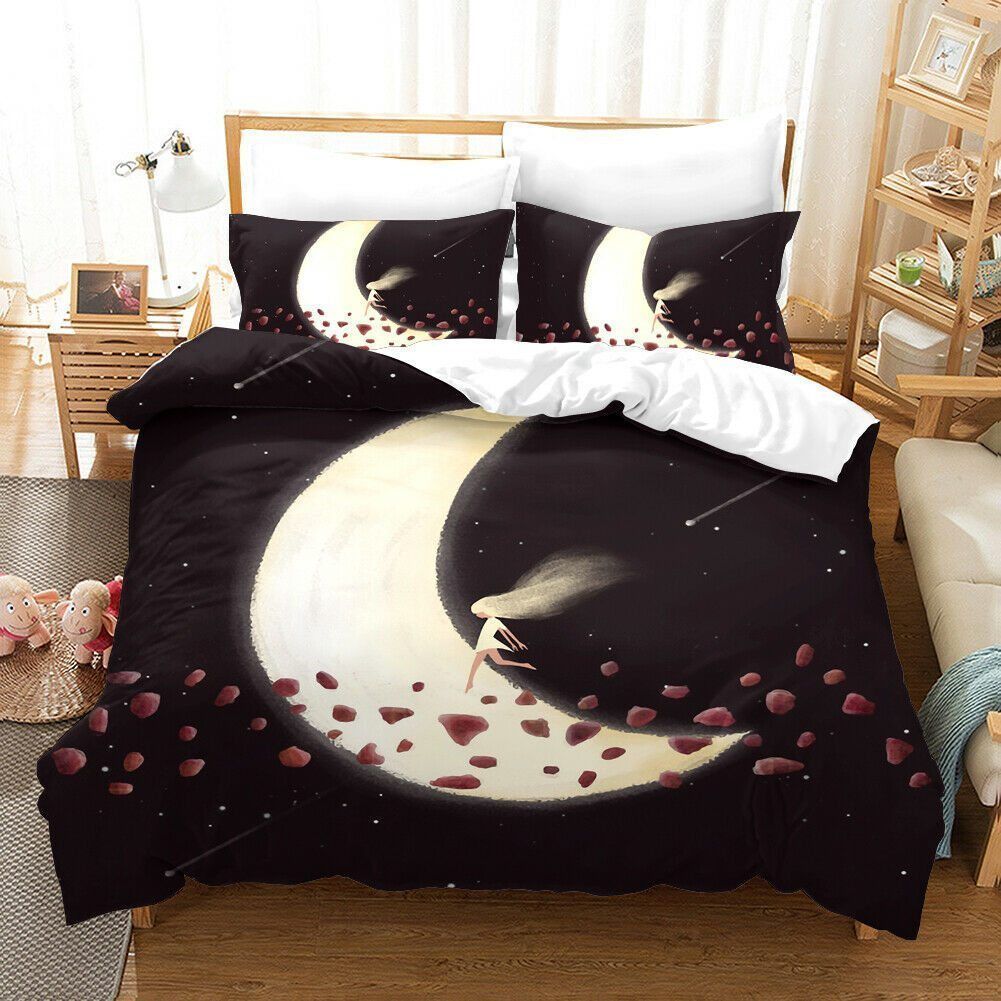 Black Moon Girl Bedding Set