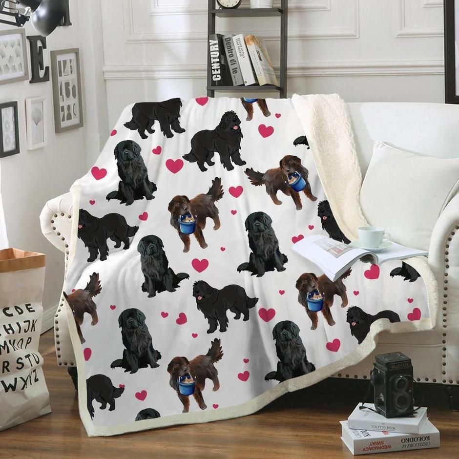 Black Newfoundland Sherpa Fleece Blanket