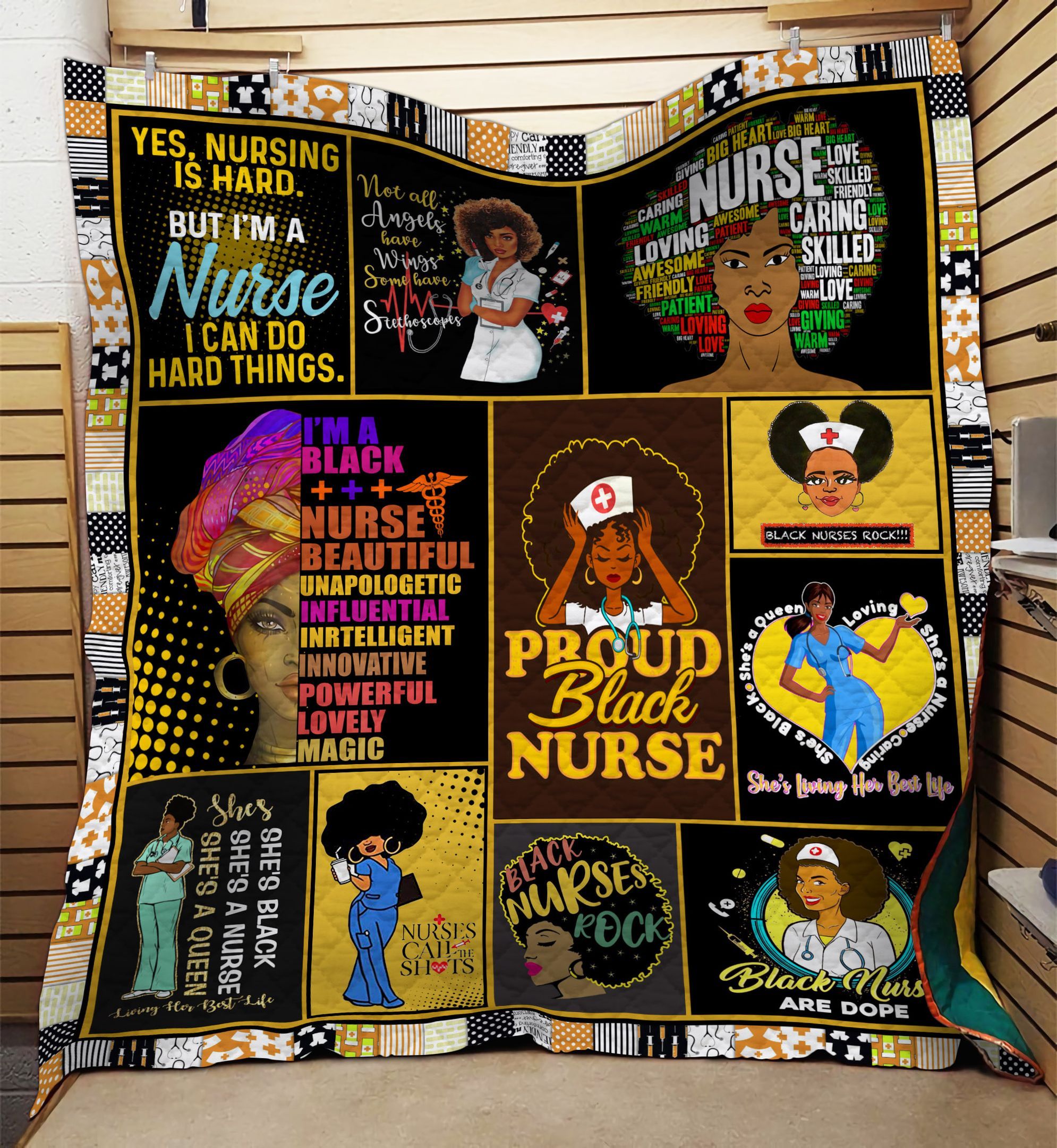 Black Nurse Beautiful GS-NT2002PH Quilt Blanket