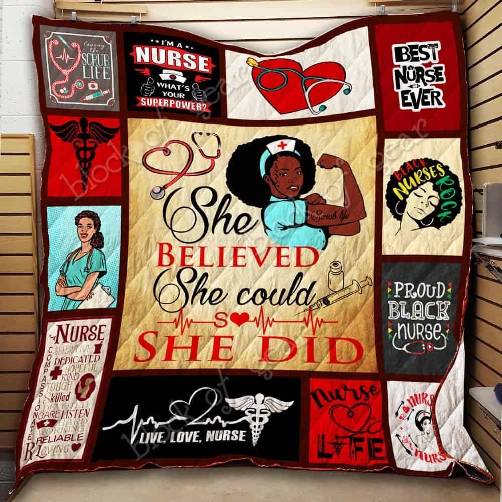 Black Nurse CL19100125MDQ Quilt Blanket