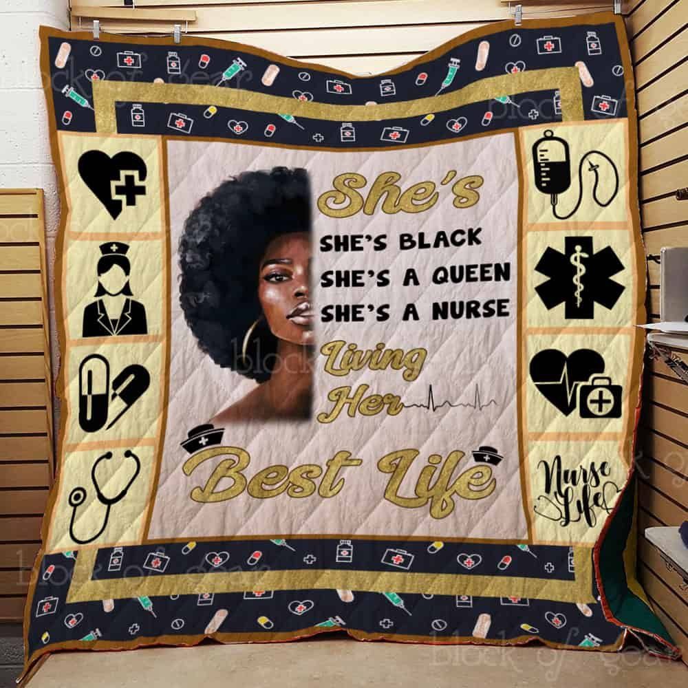 Black Nurse CL22100078MDQ Quilt Blanket