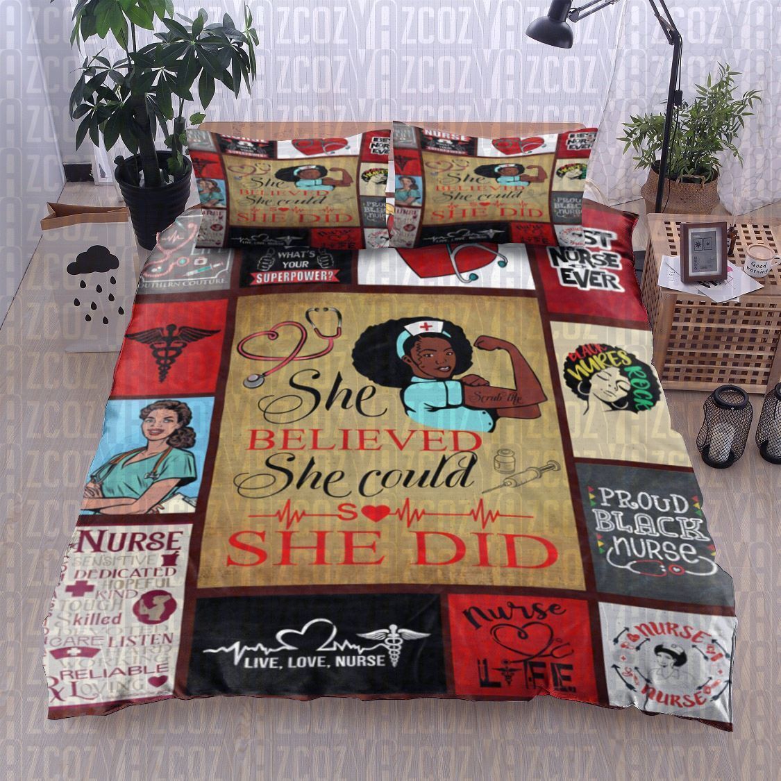 Black Nurse Bedding Set