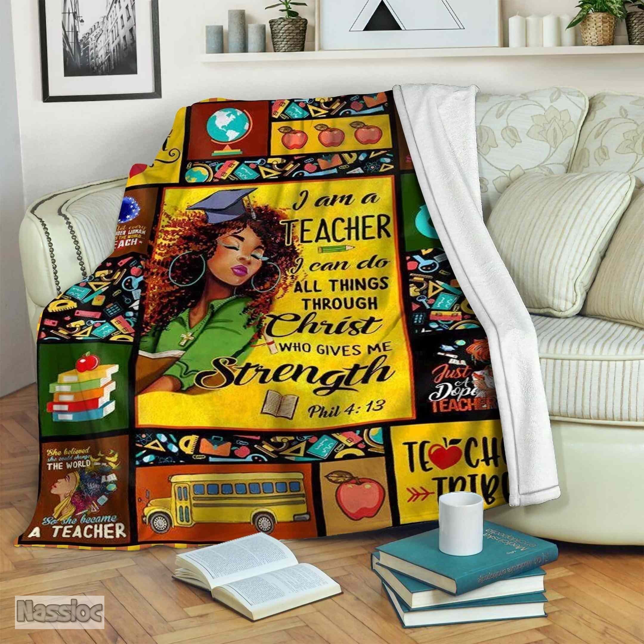 Black Nurse Fleece Blanket