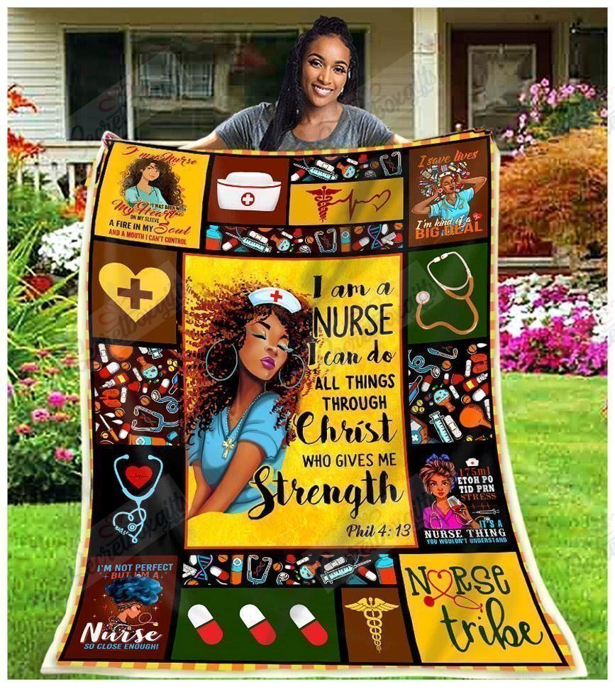 Black Nurse Fleece Blanket