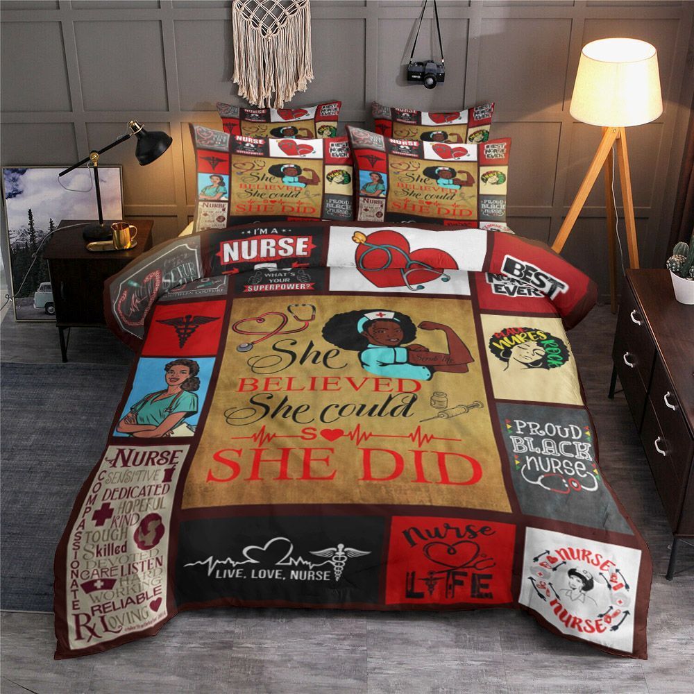 Black Nurse Bedding Set