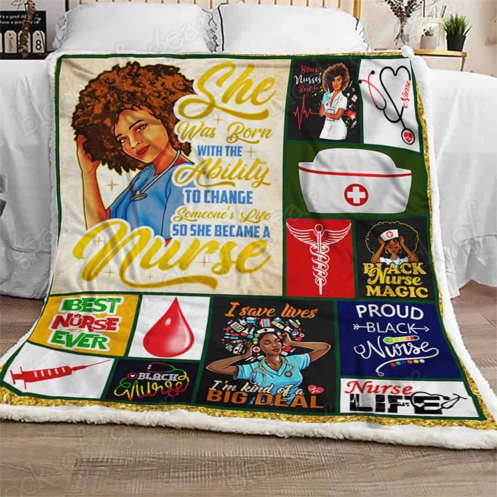 Black Nurse Magic Fleece Blanket