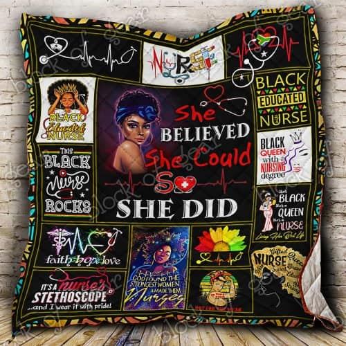 Black Nurse Proud CL19100126MDQ Quilt Blanket