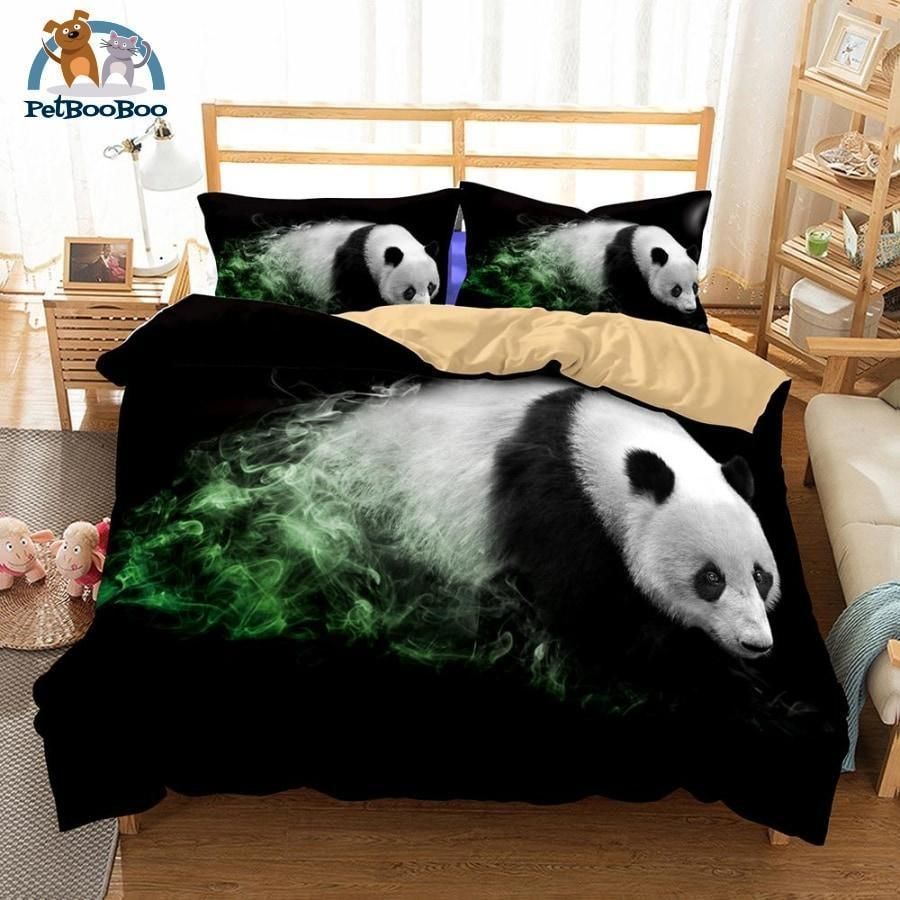 Black Panda Bedding Set