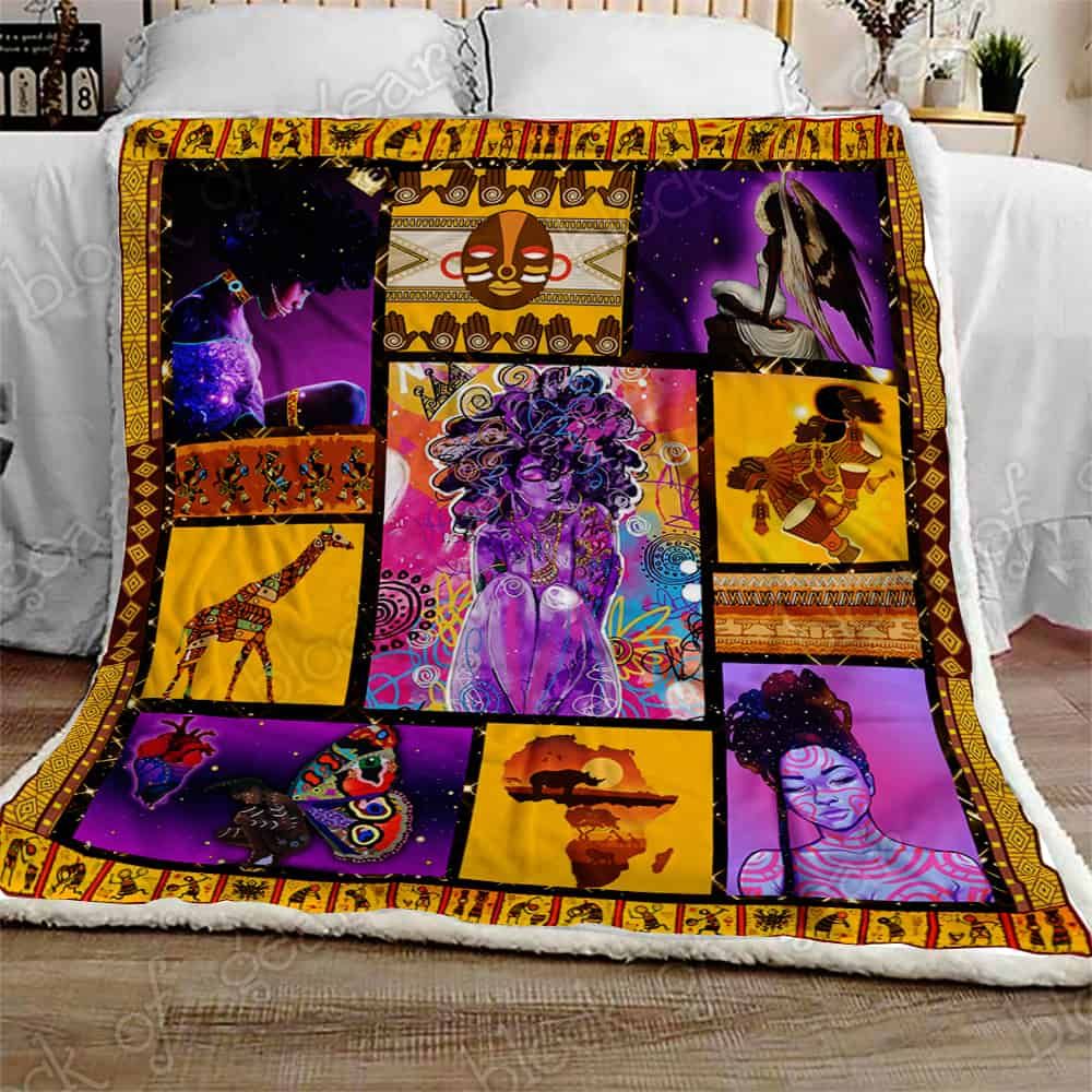 Black Queen Black Women Sherpa Fleece Blanket