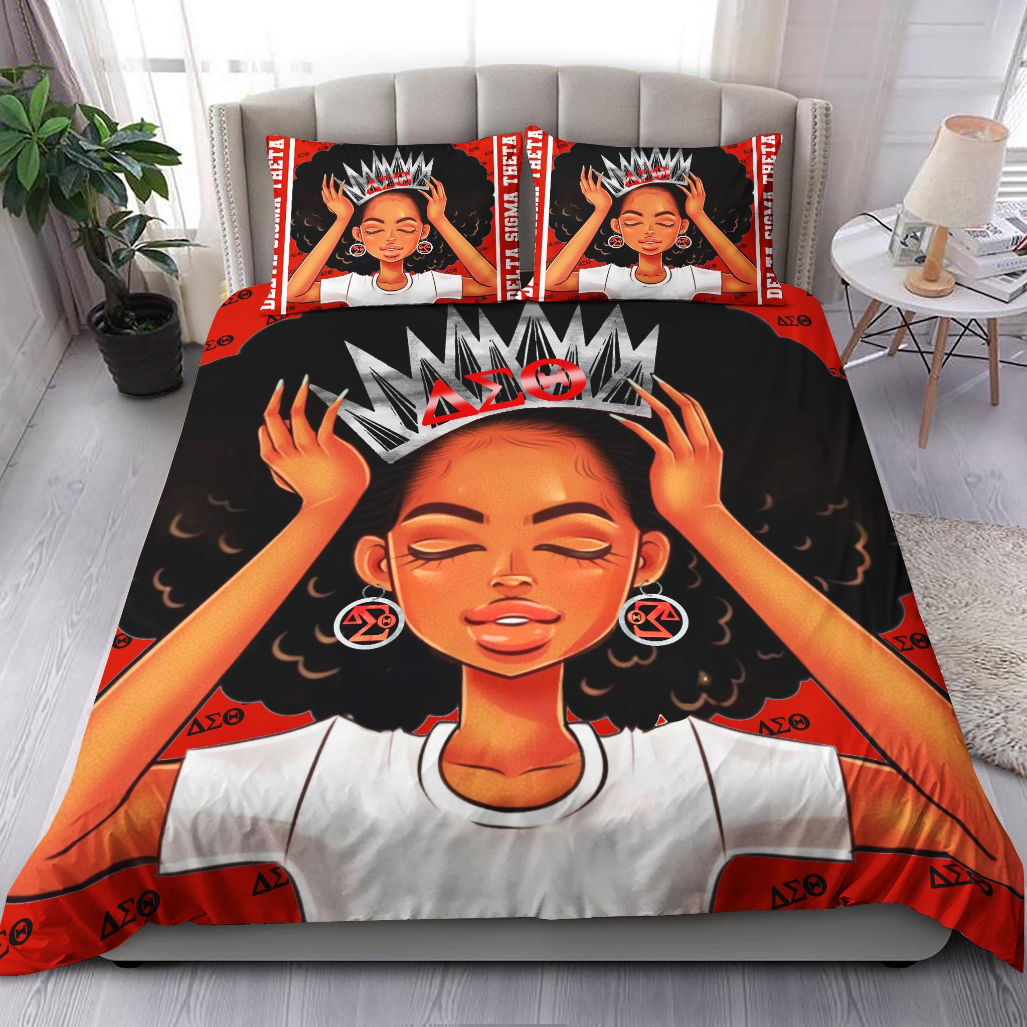 Black Queen Girl Delta Sigma Theta Bedding Set